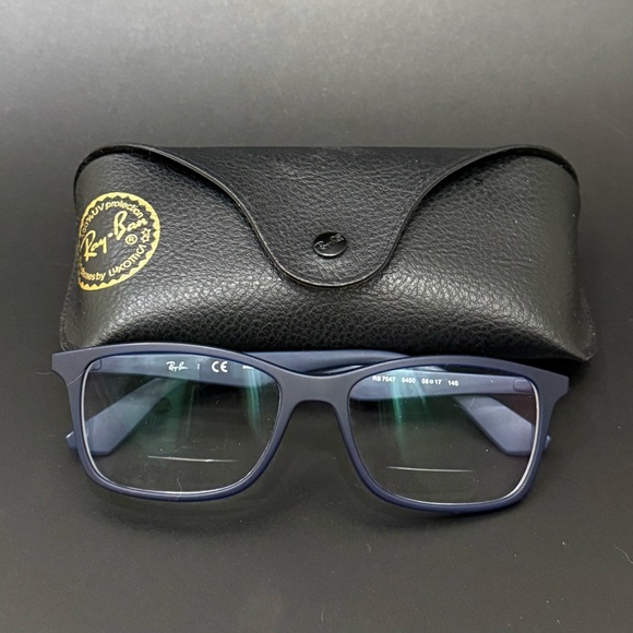 RAY-BAN RB 7047 5450 56-17 Matte Navy Eyeglasses Frame - Picture 1 of 16
